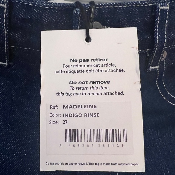 Rouje MADELEINE JEANS INDIGO RINSE HIGH-RISE STRAIGHT LEG JEANS - Picture 5 of 5